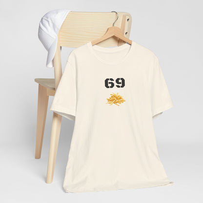 Funny 69 And French Fries Graphic Tee, Casual Humor Shirt, Cute Gift, Stylish Graphic Top, Unisex Quirky T-Shirt, Everyday Wear