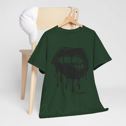 Edgy Graphic Tee - Dripping Lips Design - Unisex Heavy Cotton Tee