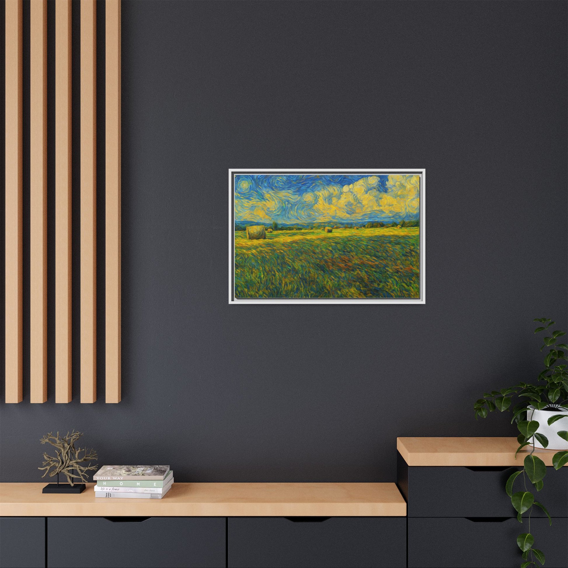 Landscape Matte Canvas, Framed (Multi-color) - TRV
