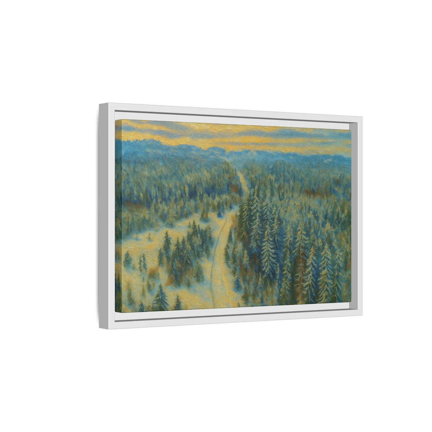 Framed Matte Canvas Art Print, Tranquil Forest Landscape, Home Decor for Nature Lovers, Wall Art for Living Room, Gift for Art Enthusiasts - TRV