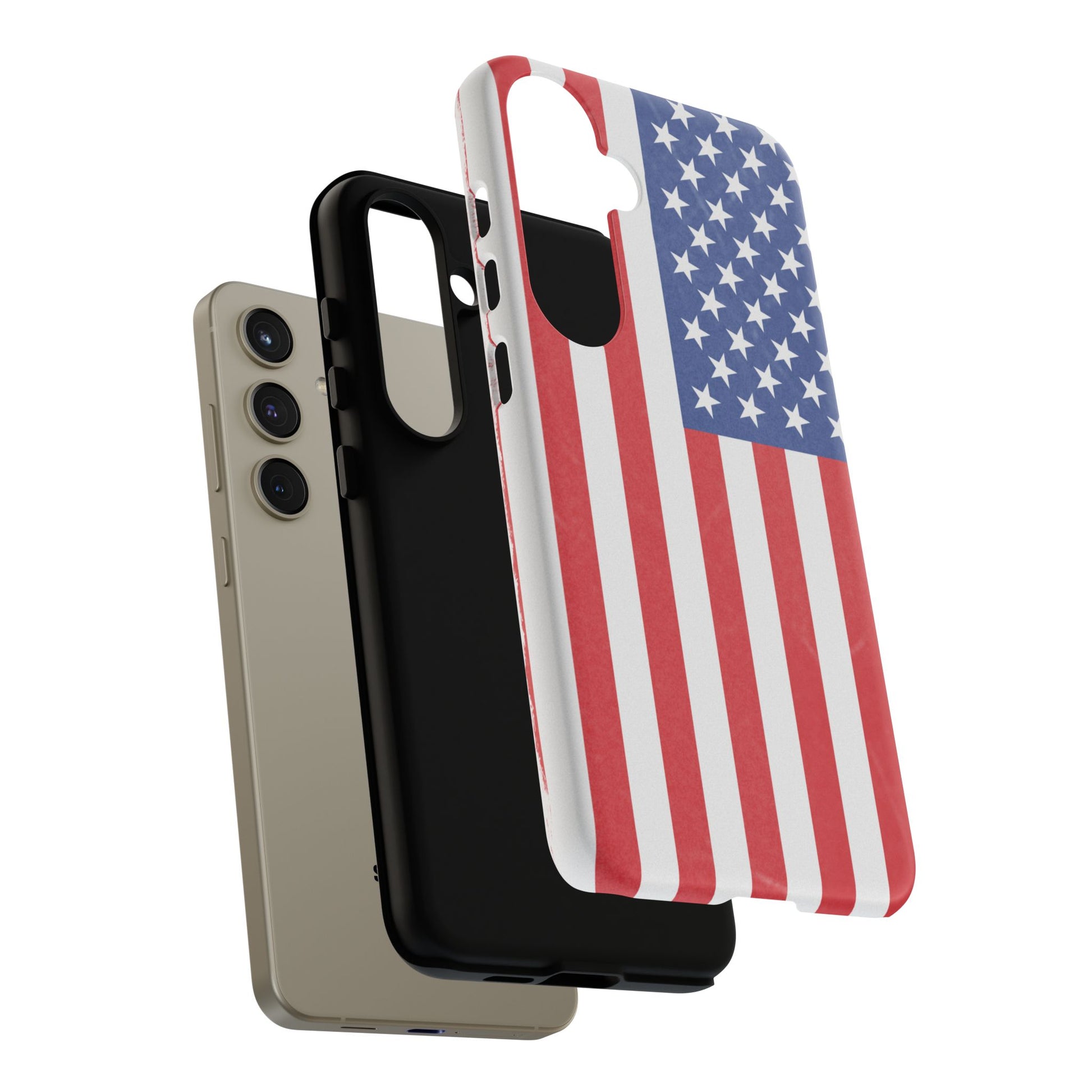 Patriotic Phone Case - Tough Cases for Veterans, USA Lovers, Independence Day, Memorial Day, Flag Design - TRV