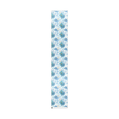 Blue Floral Wrapping Paper Roll — Watercolor Bouquet Gift Wrap