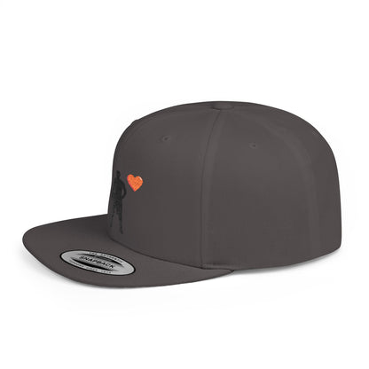 Sporty Love Flat Bill Snapback Hat – Adjustable Cap for Athletes, Casual Wear, Gifts for Sports Fans, Basketball Enthusiasts, Unique - TRV