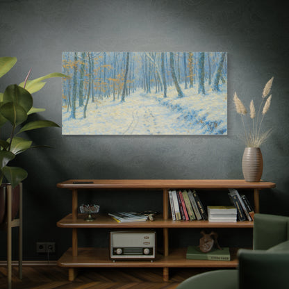 Winter Woodland Canvas Print — Snowy Forest Matte Stretched Wall Art