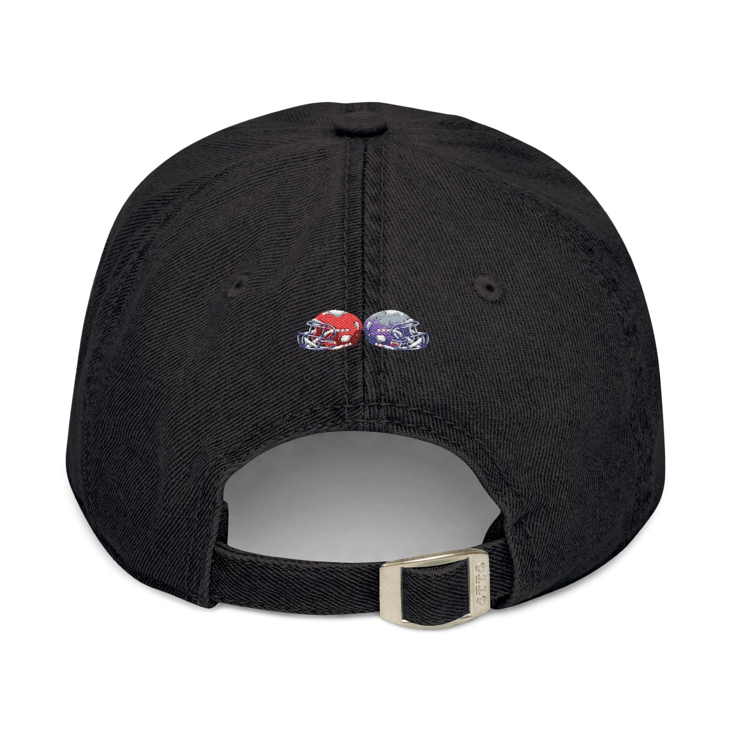 Football-Themed Denim Hat with Embroidery, Perfect Gift for Sports Lovers, Casual Wear, Game Day Accessories, Embroidered Cap