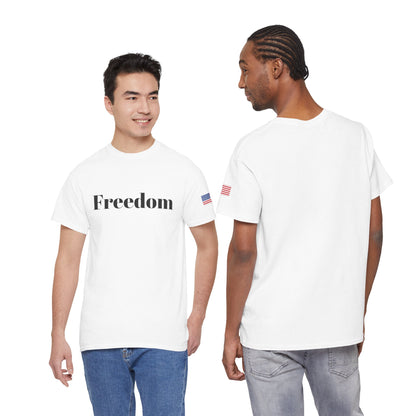 Freedom script tee | T-Shirt, American flag sleeve - TRV