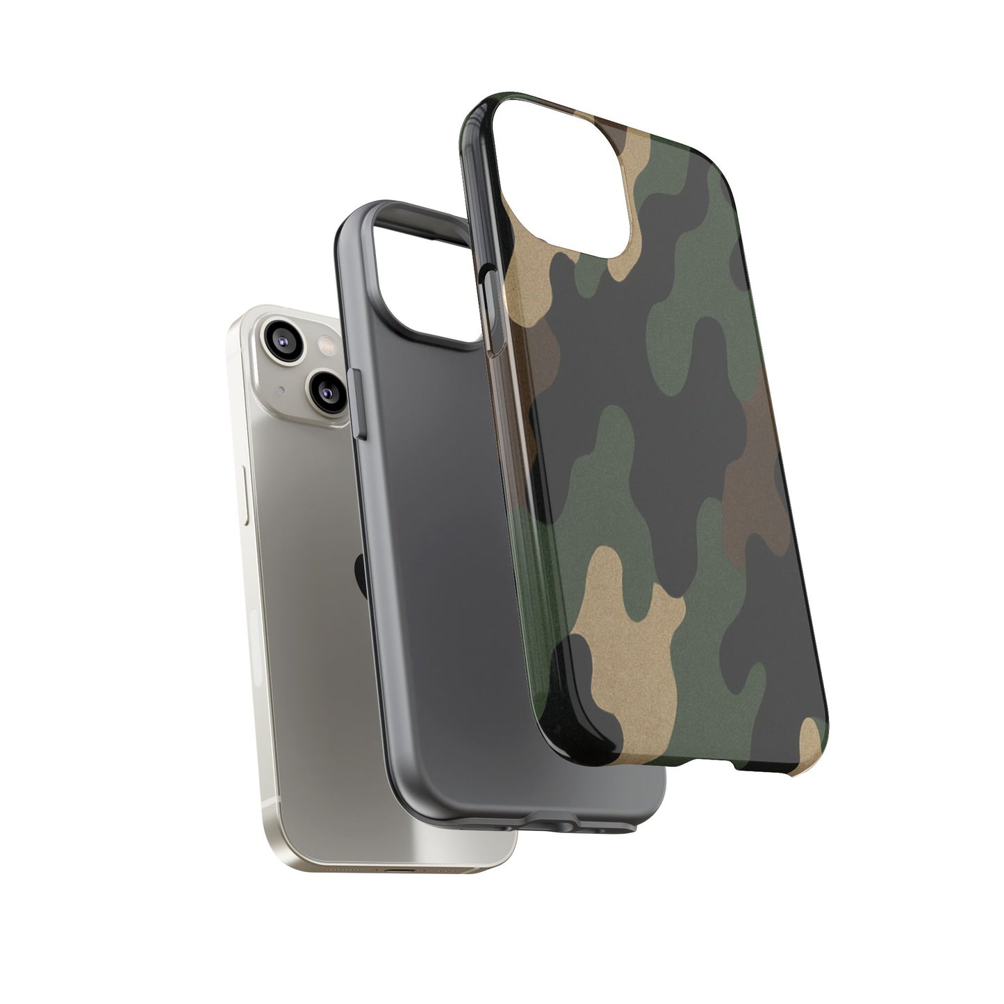 Camouflage Phone Case, Tough Phone Cover, Military Style Accessory, Protective Case for Men, Gifts for Soldiers - TRV