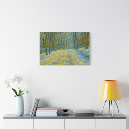 Wall Art Print, Winter Landscape Canvas Home Decor, Gift for Nature Lovers, Seasonal Artwork, Cozy Housewarming Decoration - TRV