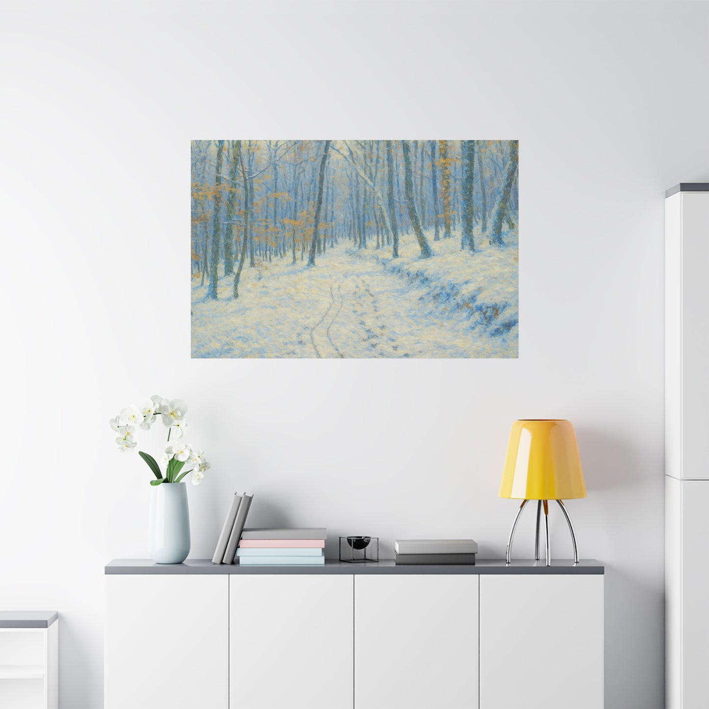 Winter Woodland Canvas Print — Snowy Forest Matte Stretched Wall Art