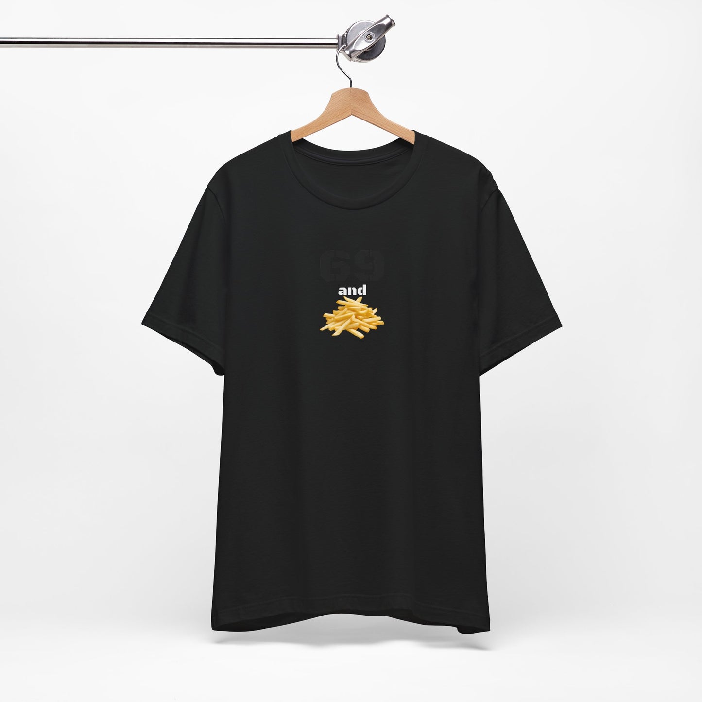 Funny 69 And French Fries Graphic Tee, Casual Humor Shirt, Cute Gift, Stylish Graphic Top, Unisex Quirky T-Shirt, Everyday Wear