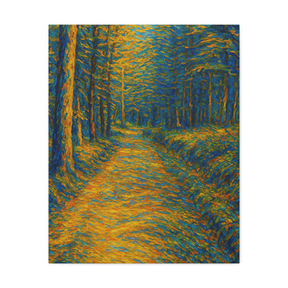 Van Gogh Style Forest Canvas Art | Nature Wall Decor, Home Office Accent, Gift for Nature Lovers, Gallery Wrapped, Living Room Wall Art - TRV
