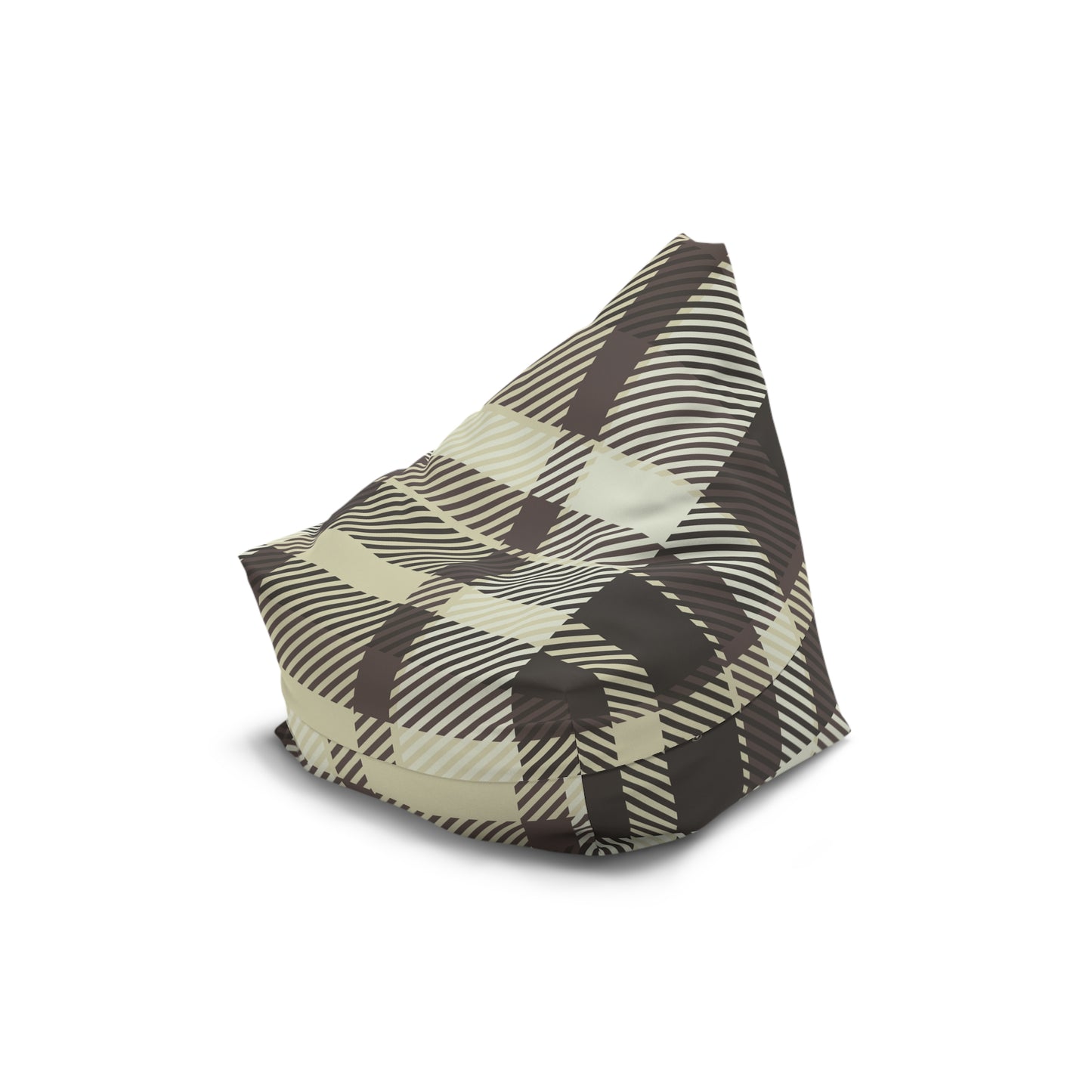 Brown Plaid Pattern Bean Bag Chair Cover | Rustic Buffalo Check