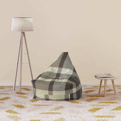 Brown Plaid Pattern Bean Bag Chair Cover | Rustic Buffalo Check
