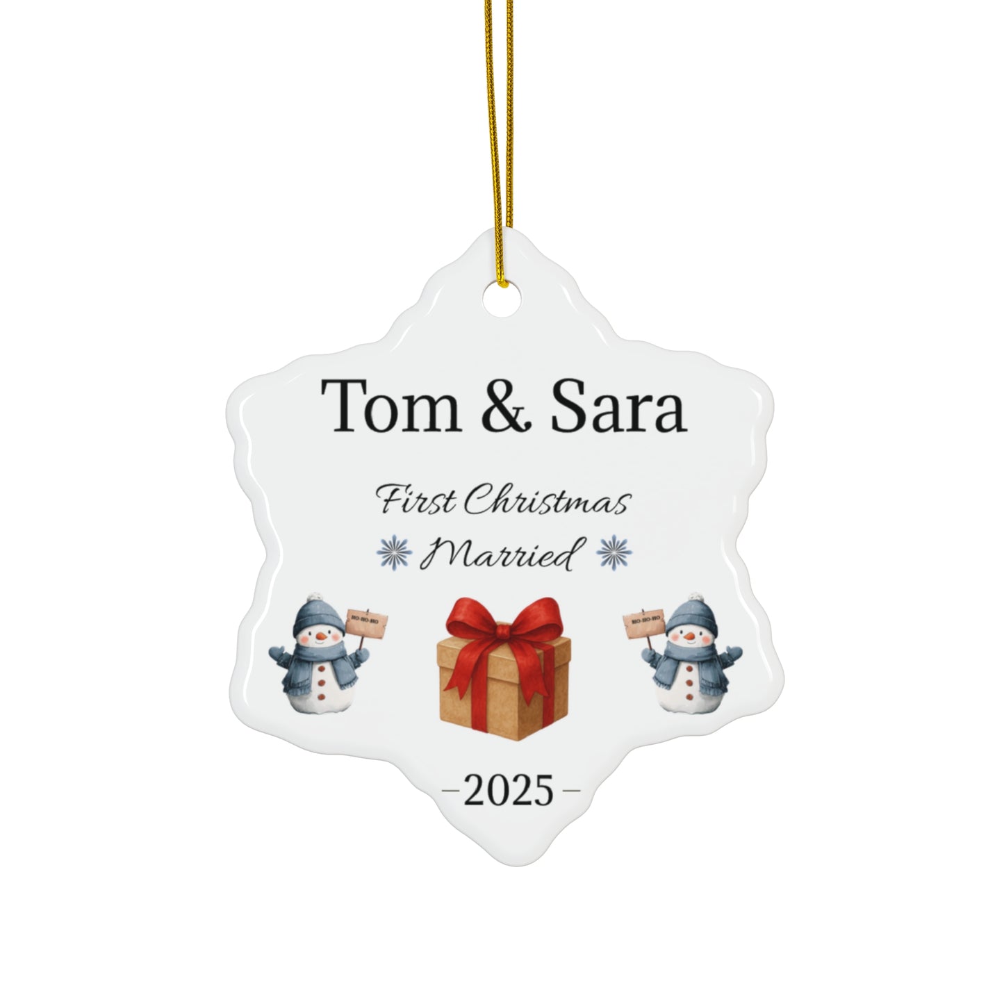 First Christmas Married ornament | Ceramic Christmas ornament, Personalized 2025 - TRV