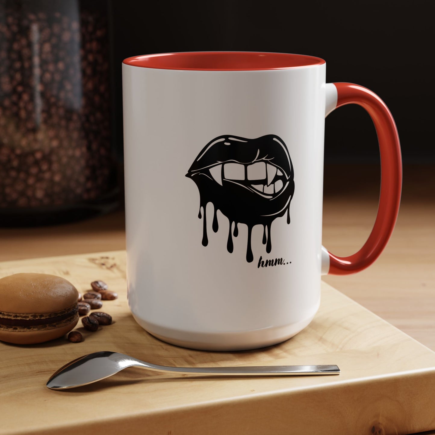 Vampire Lip Accent Coffee Mug - 11oz & 15oz - Unique Halloween Gift