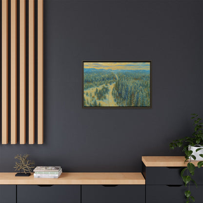 Framed Matte Canvas Art Print, Tranquil Forest Landscape, Home Decor for Nature Lovers, Wall Art for Living Room, Gift for Art Enthusiasts - TRV