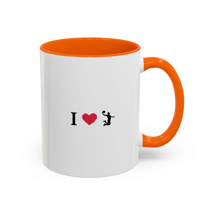 I Love Basketball Coffee Ceramic Mug, Cute Coffee Lover Gift, Personalized Mug for Fun, Black Accent Mug for Birthdays, Holidays, Office - TRV
