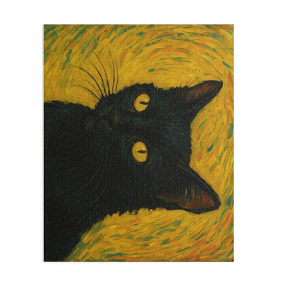 Black Cat Portrait Puzzle | Custom Photo Puzzle 120-500 Piece - TRV