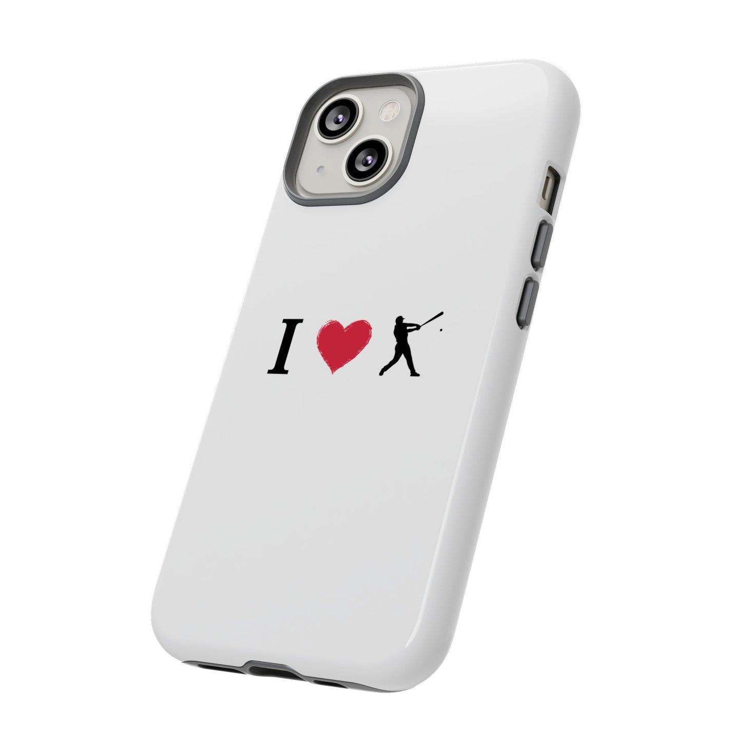 Baseball Love Phone Case, Tough Cases for Sports Lovers, i Heart Baseball Protection, Gift for Players, Cute Sports Case - TRV