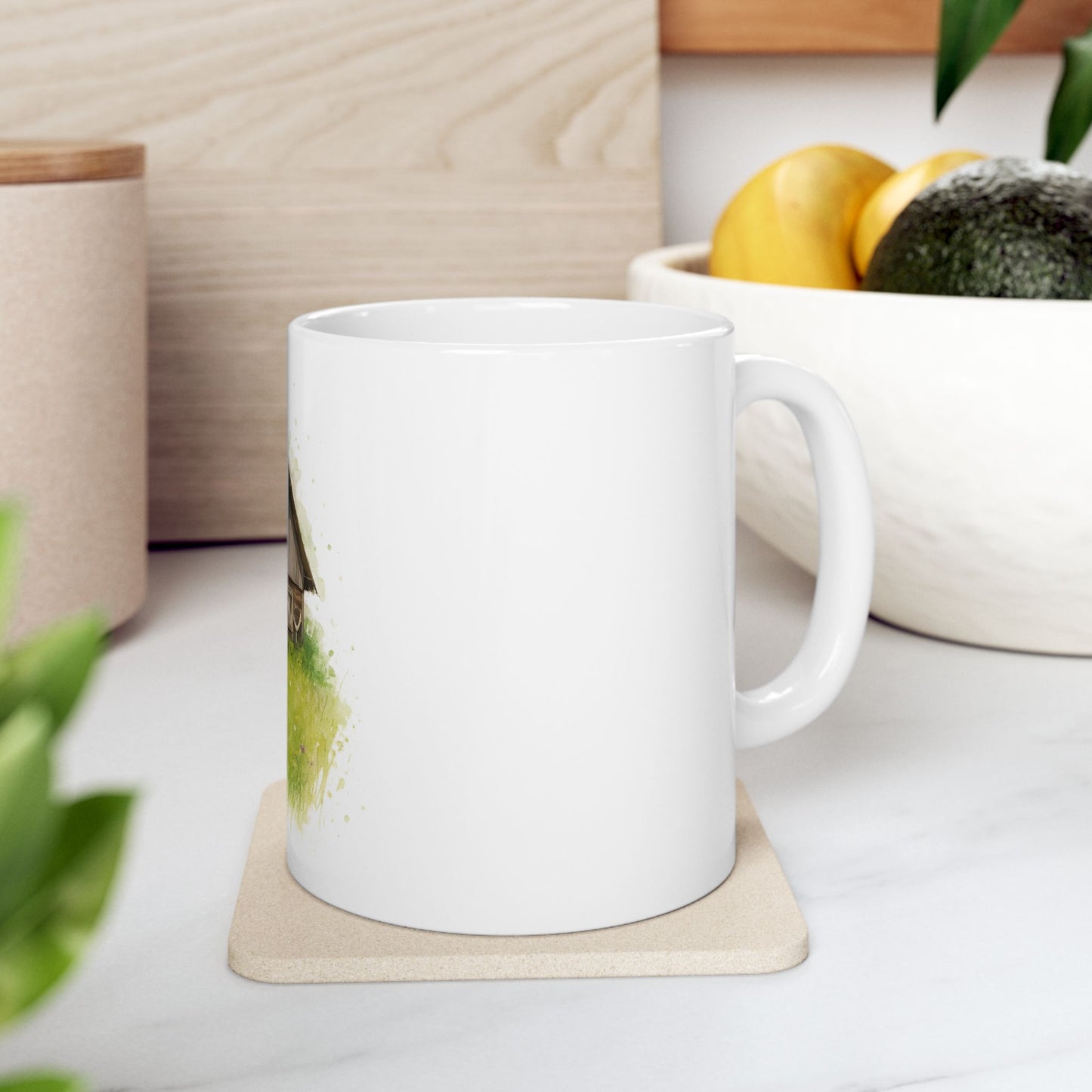 Rustic Cabin Ceramic Mug - Cozy Coffee Cup for Nature Lovers, Gift for Home, Farmhouse Decor, Tea Time, Camping Enthusiasts - TRV