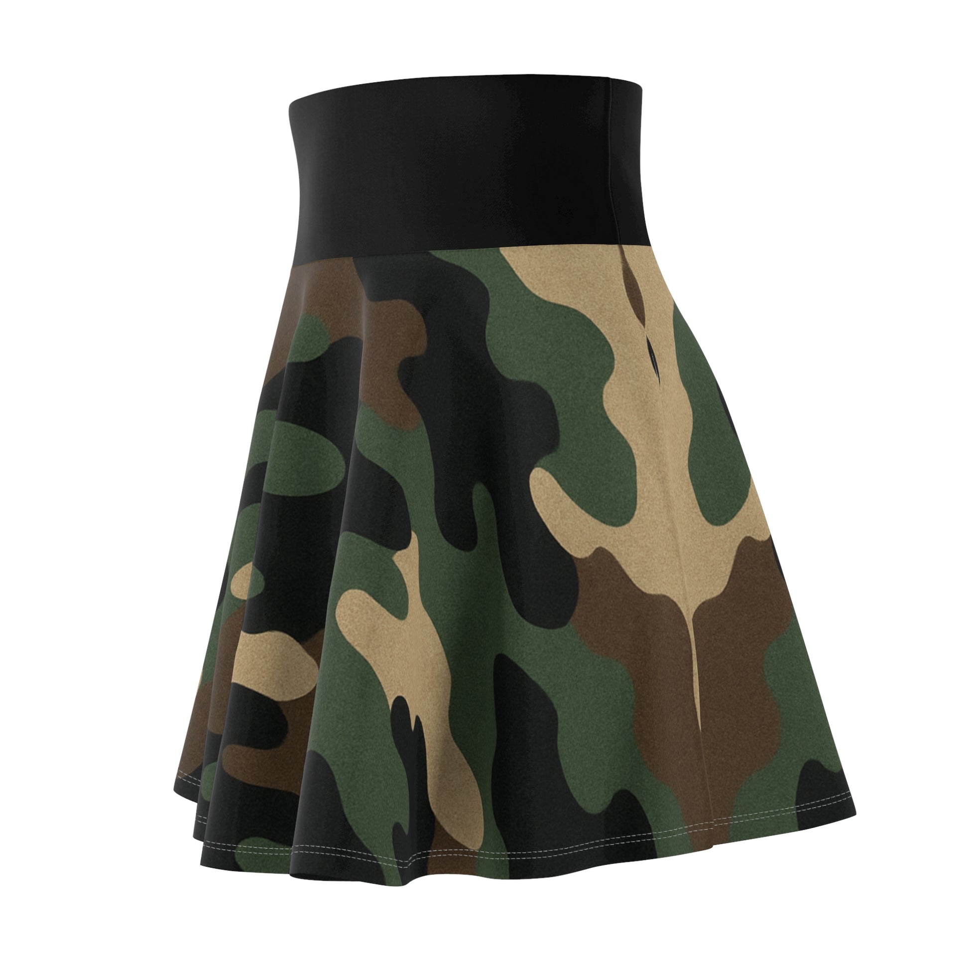 Chic Camouflage Women's Skater Skirt, Trendy Casual Skirt, Fashionable Outdoor Wear, Perfect for Parties, Festivals, Everyday Style - TRV