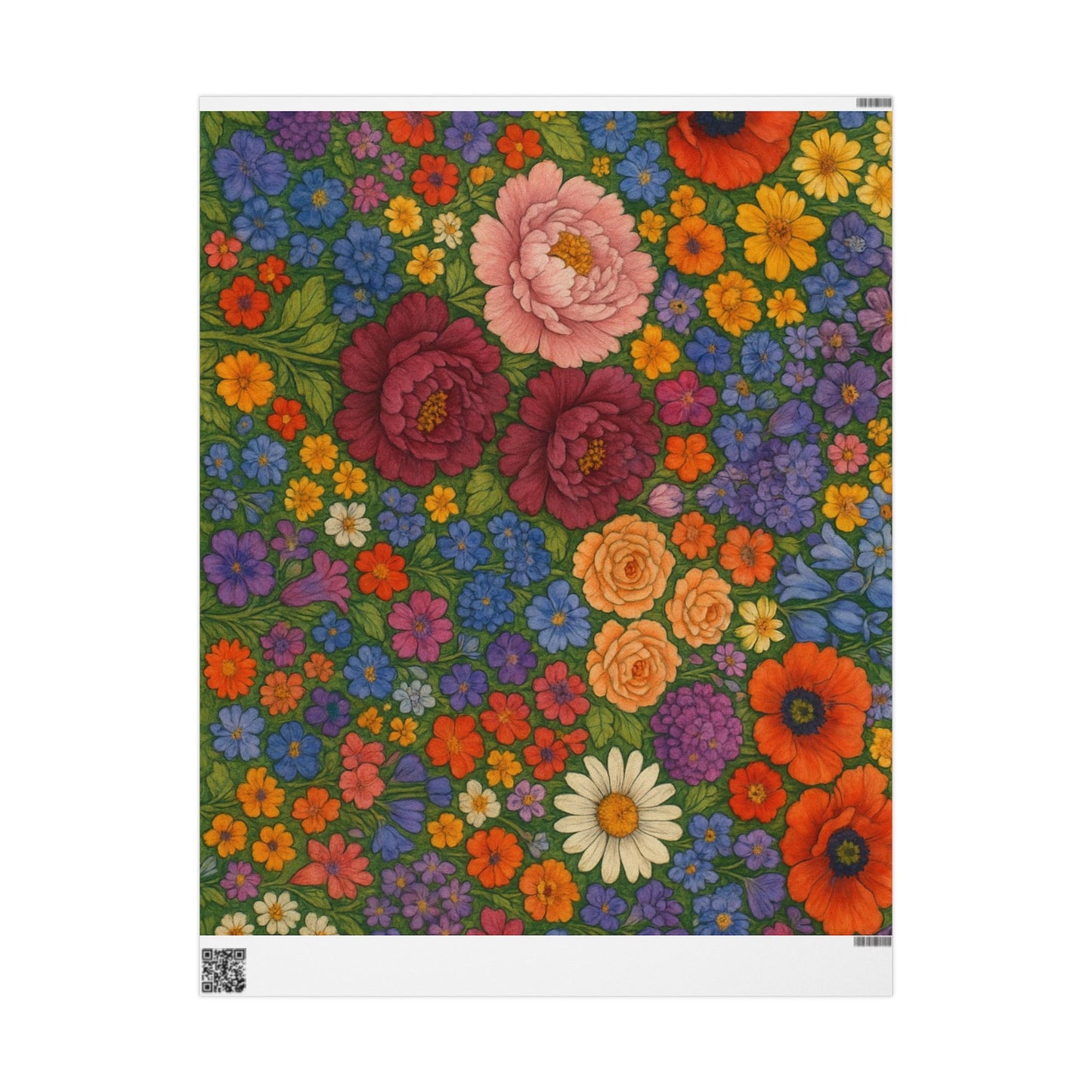 Floral Bouquet Wrapping Paper Roll — Vintage Garden Pattern