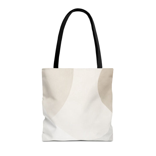 Neutral Abstract Geometric Tote Bag | Minimal Beige Shapes