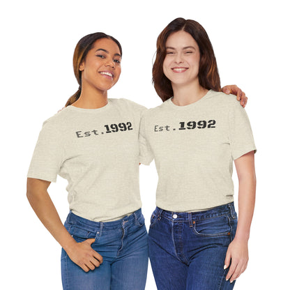 Est. 1992 Unisex Jersey Tee - Retro Birthday Gift, Casual Wear, Cool Vintage T-Shirt, Gift for Him, Gift for Her - TRV