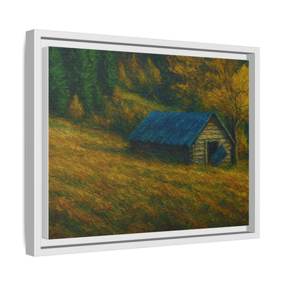 Framed Matte Canvas Print, Rustic Artwork, Farmhouse Decor, Nature Wall Art, Gift for Home, Autumn Decor, Landscape Painting