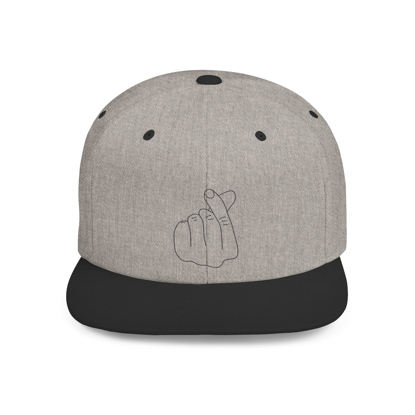 Minimalist Hand Gesture Flat Bill Snapback Hat - TRV
