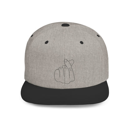 Minimalist Hand Gesture Flat Bill Snapback Hat - TRV