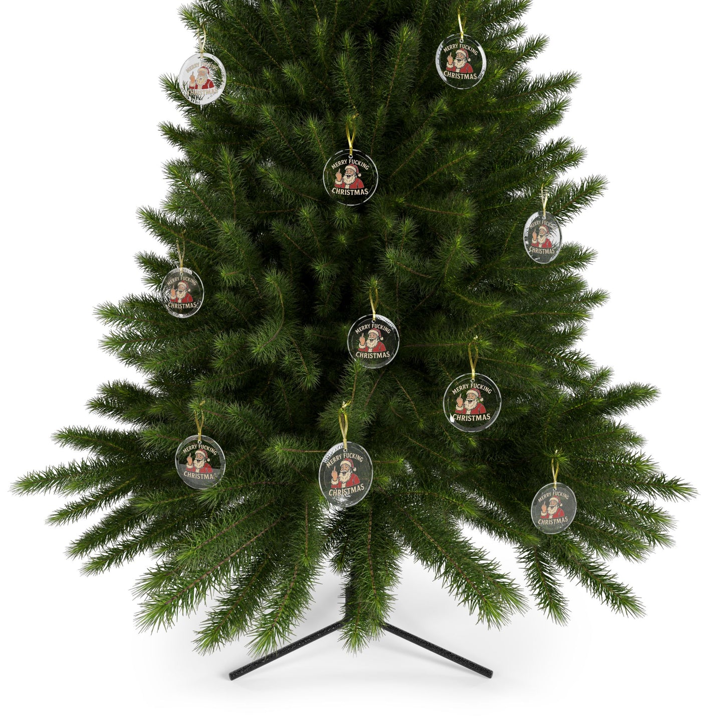 Sarcastic Glass Ornaments, Funny Christmas Decor, Swearing Holiday Baubles, Inappropriate Xmas Ornaments, Mature Ornaments for Tree - TRV