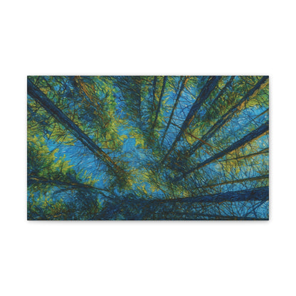 Forest Canopy Canvas Print – Upward View Trees Wall Art (Stretched Canvas 0.75")