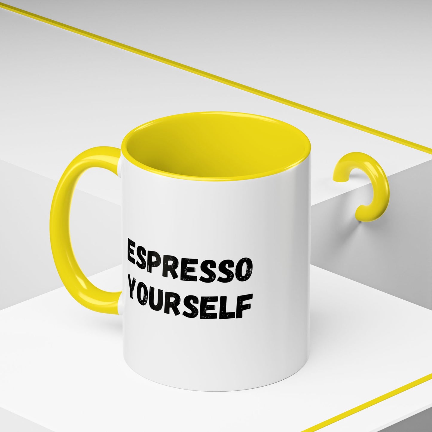 Espresso Yourself Coffee Mug - Fun Black Accented Mug for Coffee Lovers, Great Gift for Birthdays, Christmas, and Housewarming