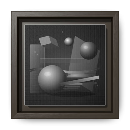 Monochrome Geometric Spheres Canvas Framed Wall Art | Matte Print