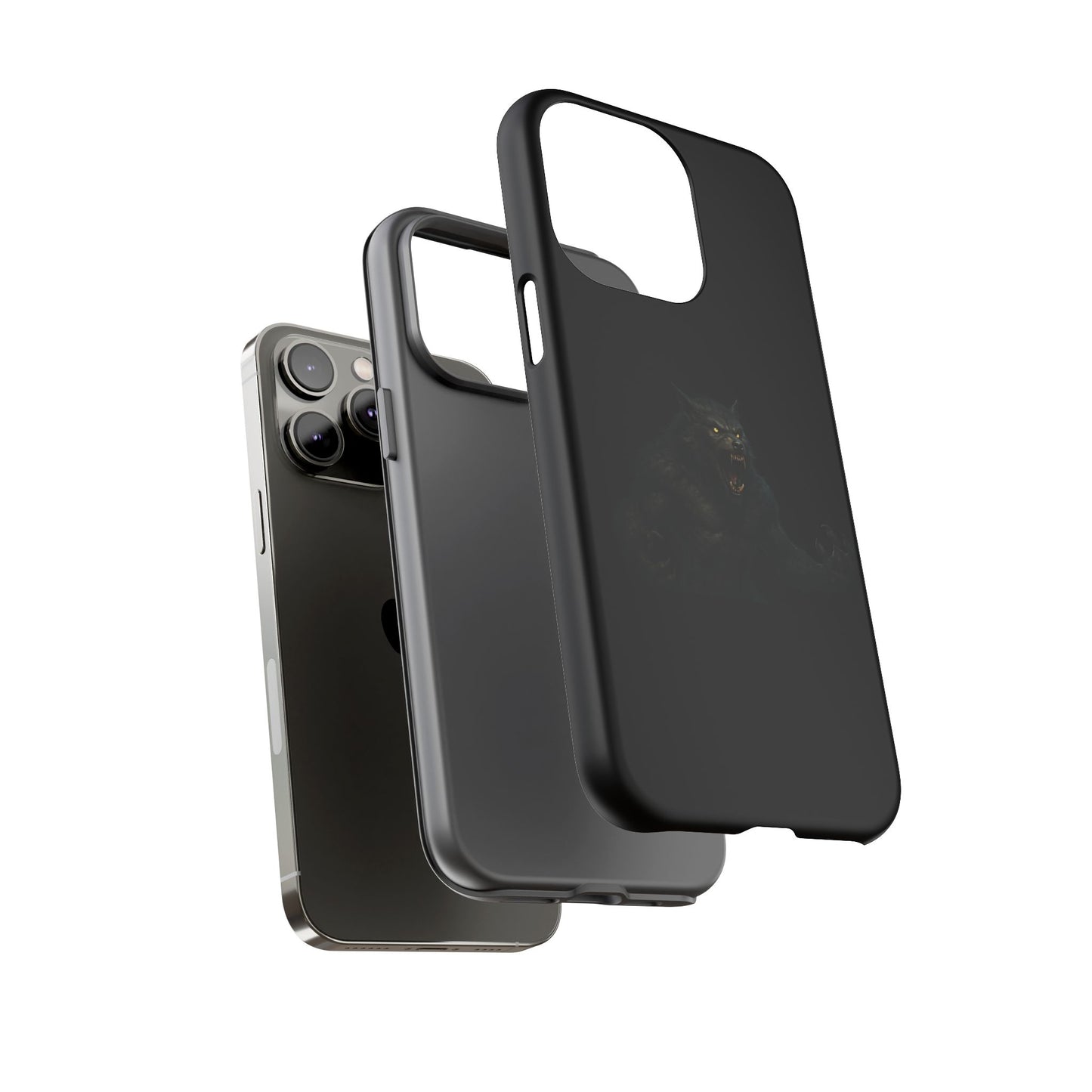 Werewolf Phone Case, Tough Cases, Black Panther Design, Gift for Animal Lovers, Phone Accessories, Fierce Phone Protection - TRV