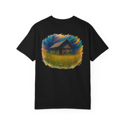 Rustic Landscape T-shirt | Relaxed Fit Tee, Casual Wear, Nature Lover Gift, Summer Outing Top, Eco-Friendly Apparel - TRV