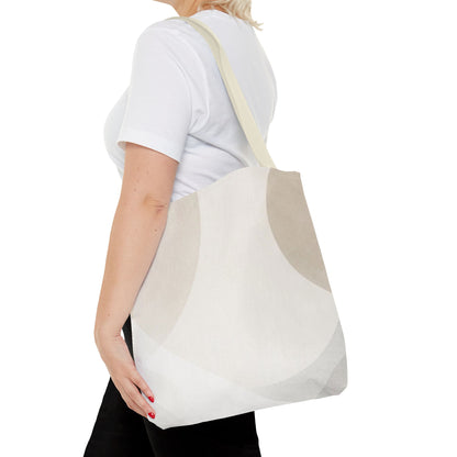 Neutral Abstract Geometric Tote Bag | Minimal Beige Shapes