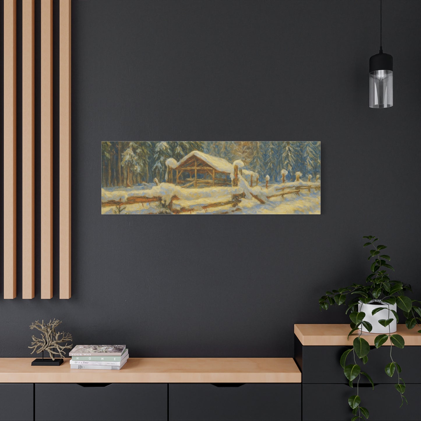 Canvas Wall Art, Winter Landscape Print, Home Decor, Rustic Art, Gift for Nature Lovers, Holiday Decoration - TRV
