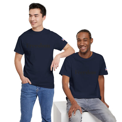 Freedom script tee | T-Shirt, American flag sleeve - TRV
