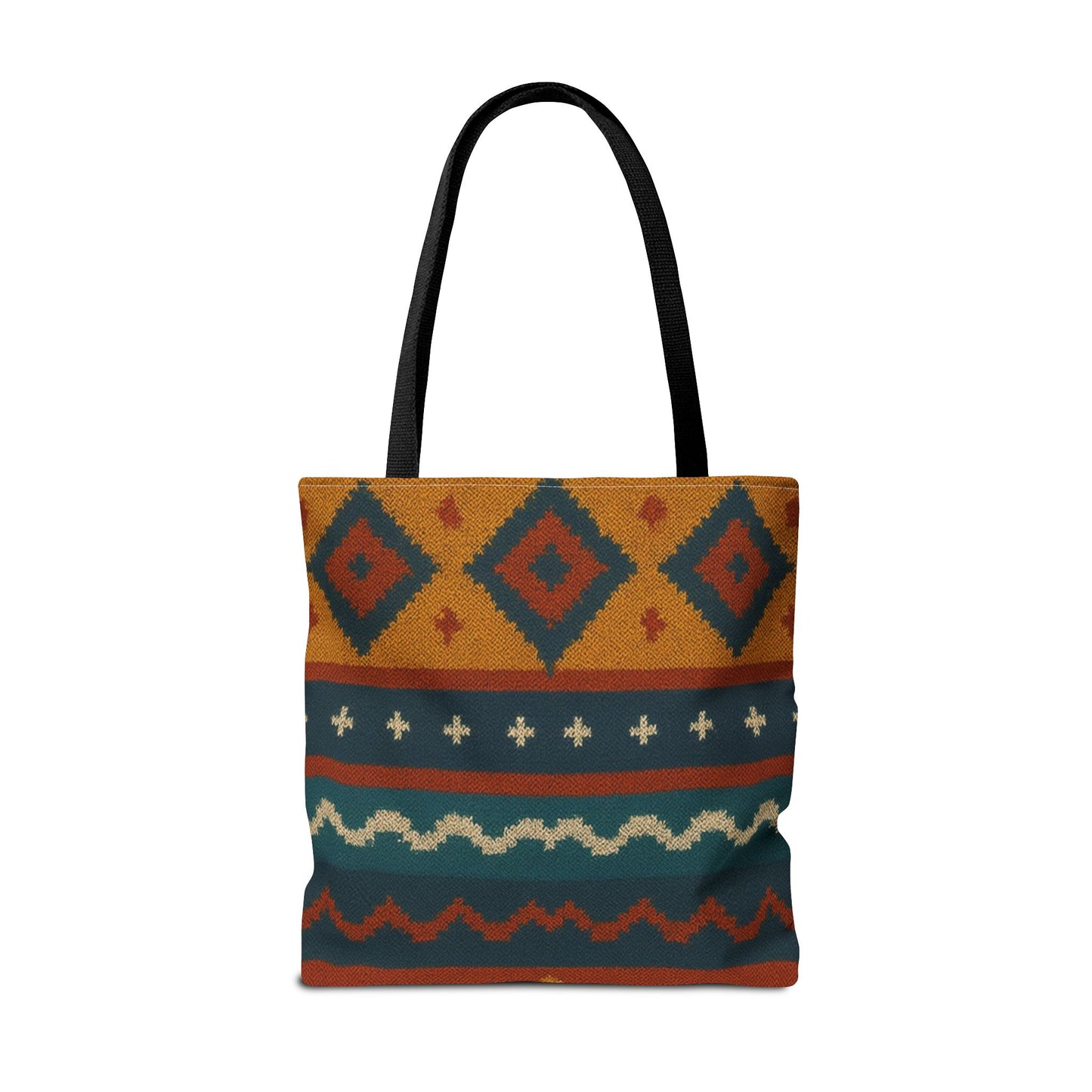 Southwestern Diamond Pattern Tote Bag | Aztec Tribal Geometric Print - TRV