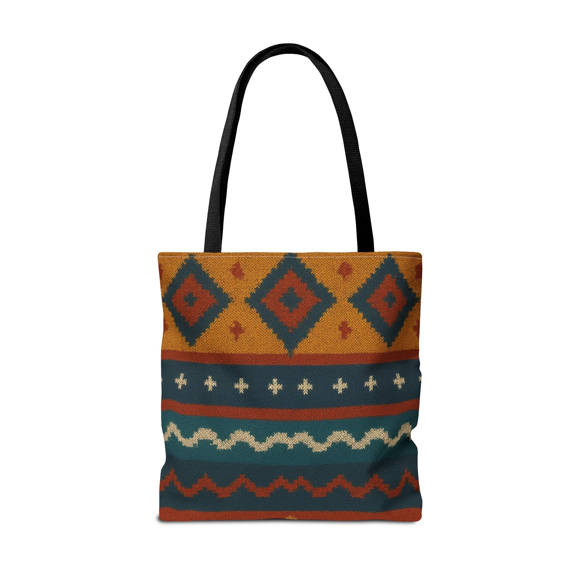 Southwestern Diamond Pattern Tote Bag | Aztec Tribal Geometric Print - TRV
