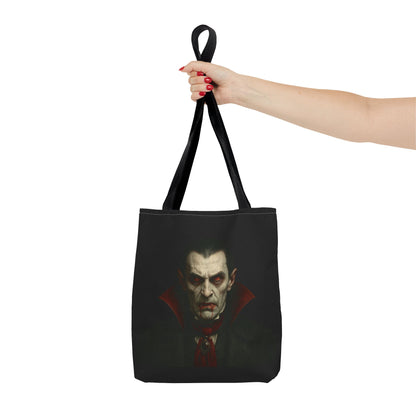 Vampire Haunted Tote Bag, Spooky Shopping Bag, Halloween Accessory, Gothic Style Handbag, Perfect for Halloween Parties, Unisex Tote - TRV
