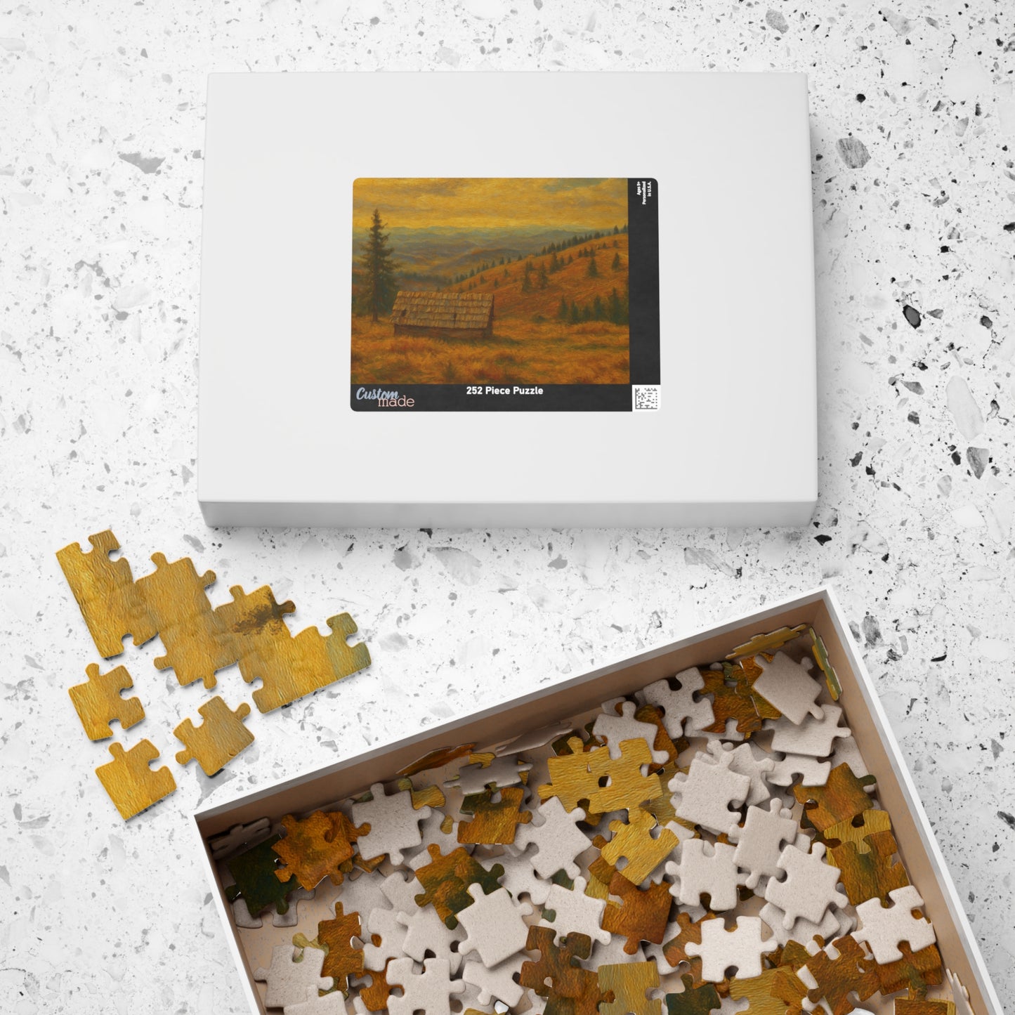 Autumn Mountain Cabin Puzzle 520-piece | Landscape Jigsaw - TRV