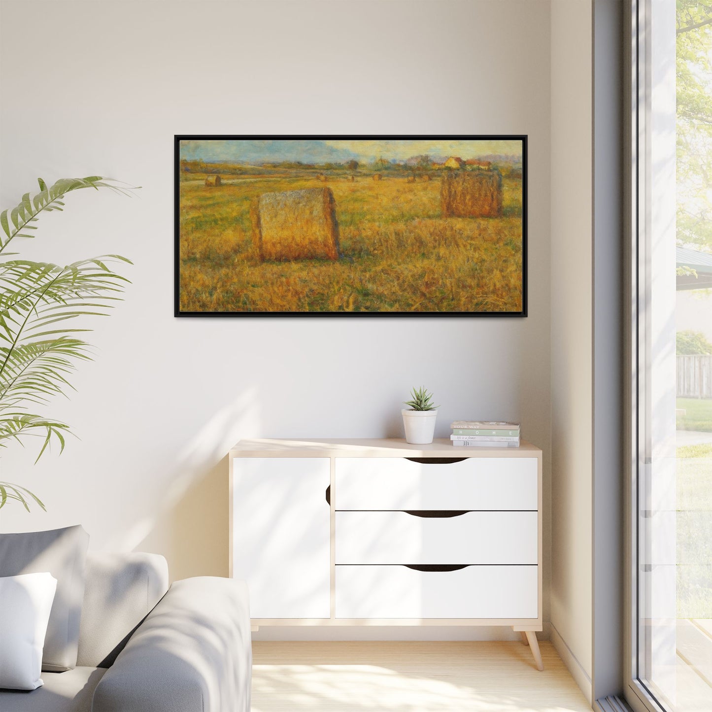 Framed Matte Canvas Wall Art - Rustic Farm Landscape, Country Decor, Home Gallery, Gift for Nature Lovers, Housewarming Decor - TRV