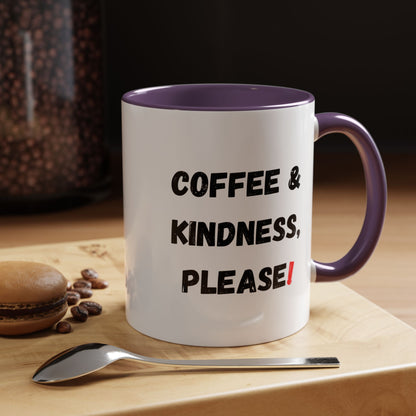 Coffee & Kindness Mug - Inspirational Coffee Cup, Gift for Friends, Office Decor, Encouragement, Morning Motivation