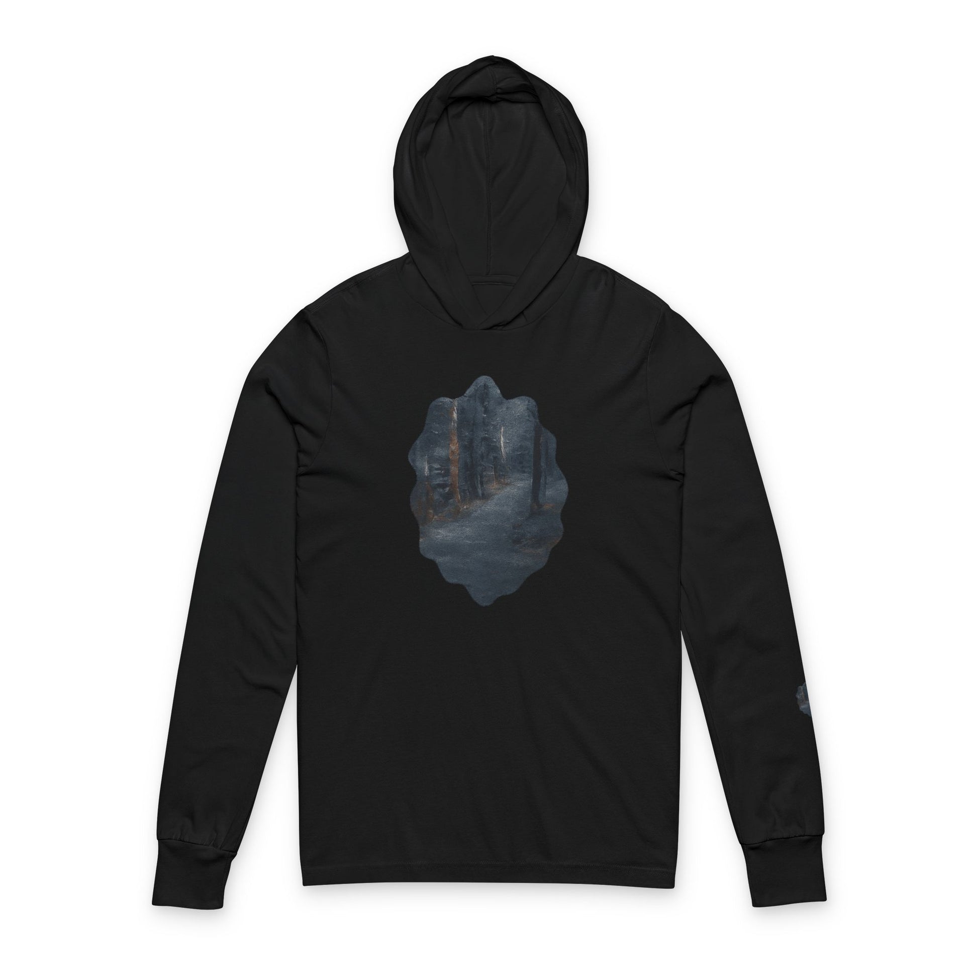 Unisex Hooded Long Sleeve Tee with Dreamy Forest Design | Cozy Casual Wear, Perfect for Camping, Hiking, Gift for Nature Lovers - TRV