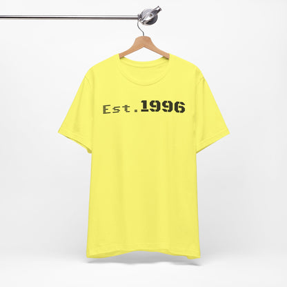 Established 1996 Unisex T-Shirt, Vintage Year Tee, Birth Year Gift, Casual Fashion, Personalized Graphic Tee - TRV
