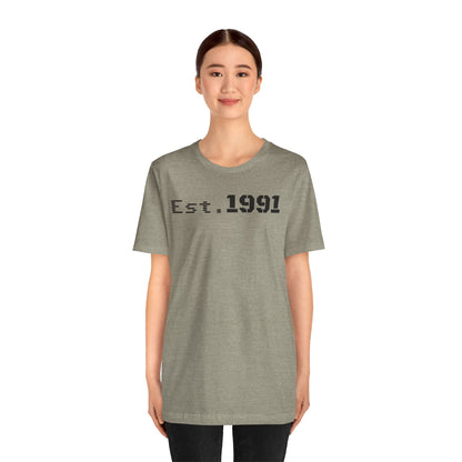 Established 1991 Unisex Jersey Tee | Vintage Anniversary Gift | Casual Wear, Birthday Shirt, Retro Style, Statement Tee, Gift for Him/Her - TRV