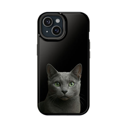 Russian Blue Cat Phone Case — Magnetic Impact-Resistant iPhone Cover